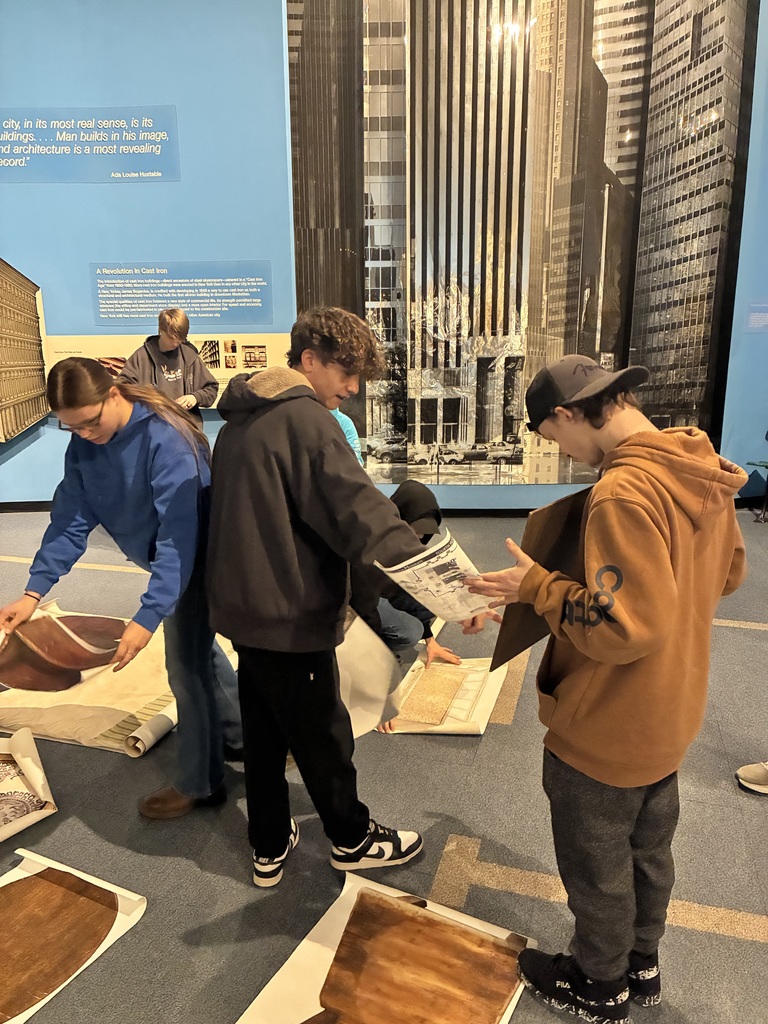 students touring new york city display