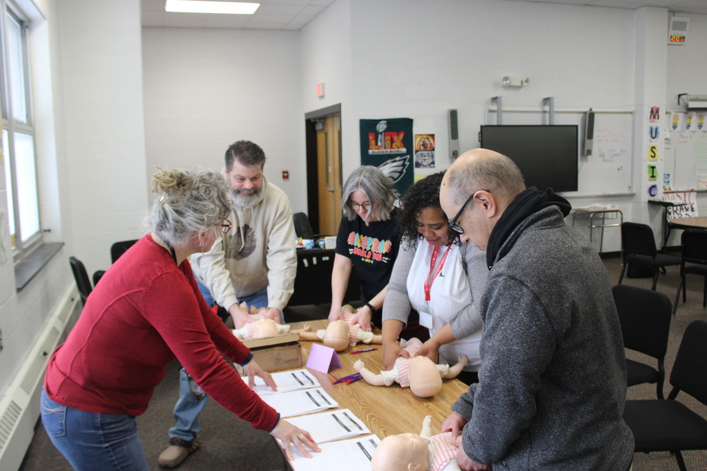 Teachers doing first aid training