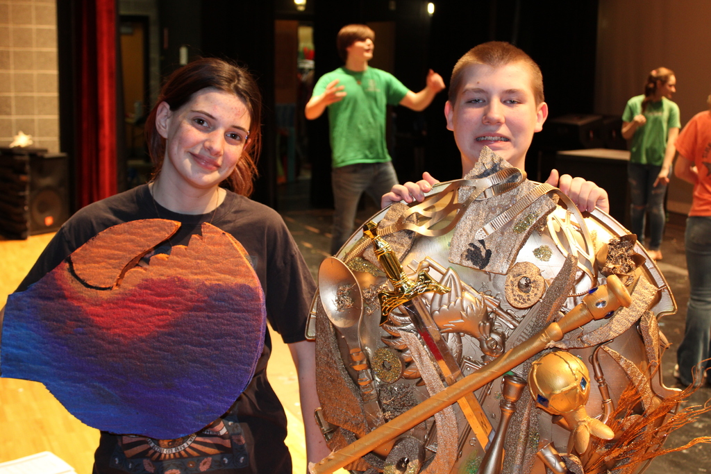 Afton students with props