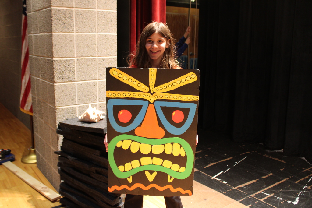 Afton student with mask prop