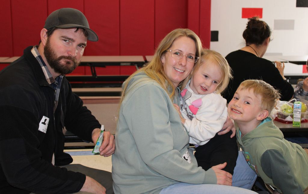 Student with very important person and lunch