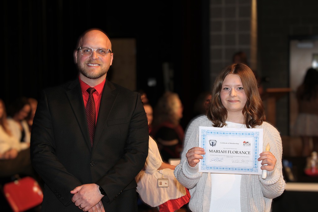 Maria Florence with Principal Carle