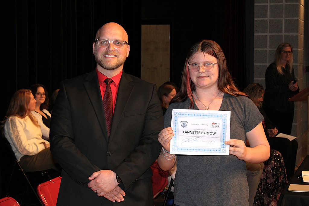 Lanette Bartow with Principal Carle