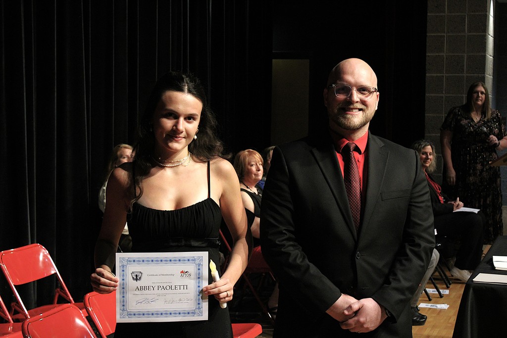 Abbey Paoletti with Principal Carle
