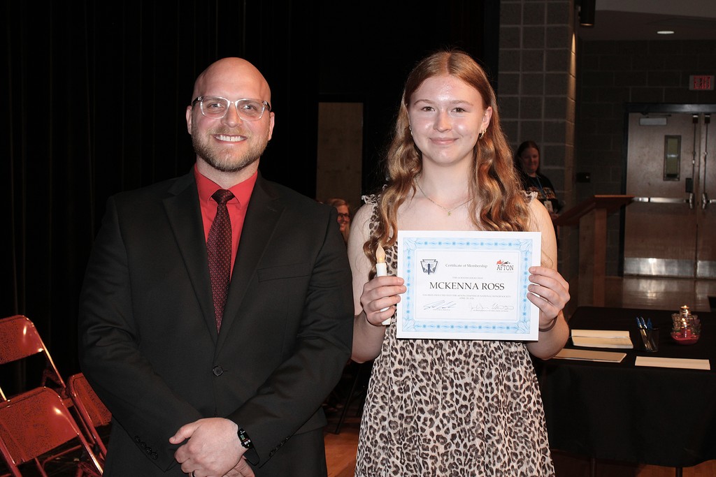 McKenna Ross with Principal Carle
