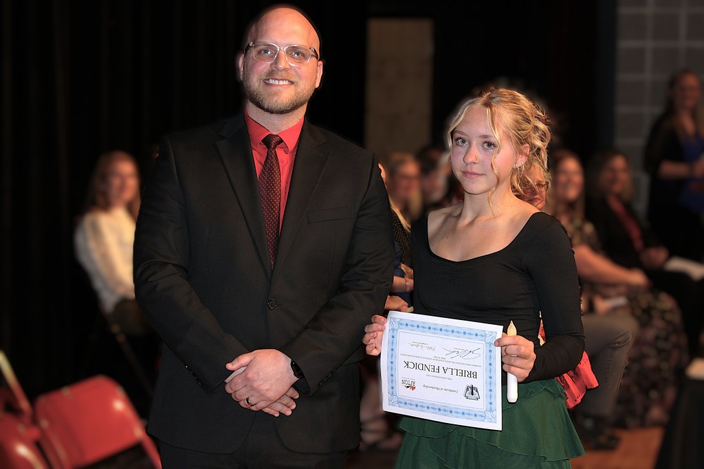 Briella Fendick with Principal Carle