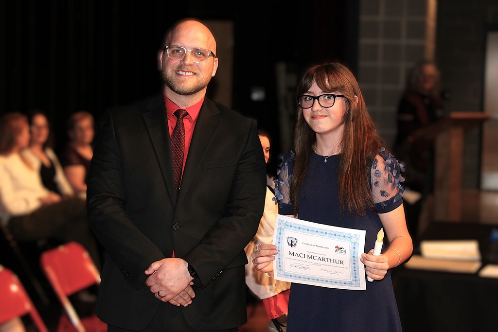 Maci Mcarthur with Principal Carle