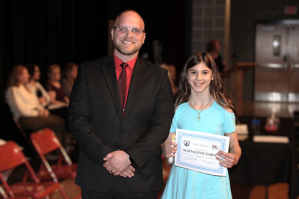 Madelynn Sabol with Principal Carle