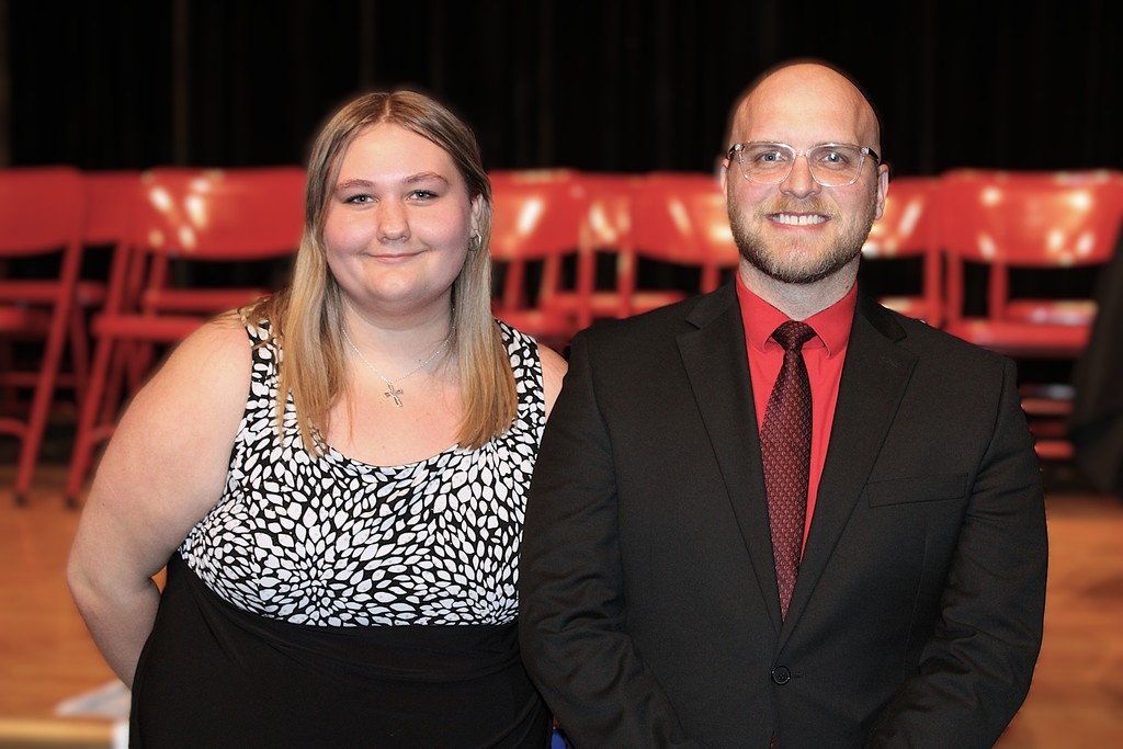 Kassie Beckwith with Principal Carle