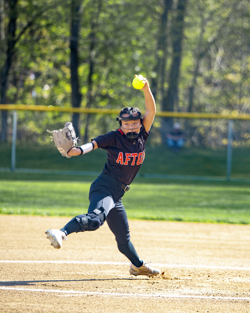 Afton pitcher in action
