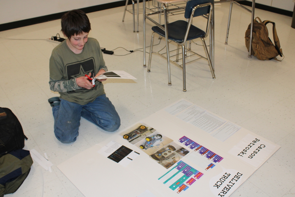 Student with coding project