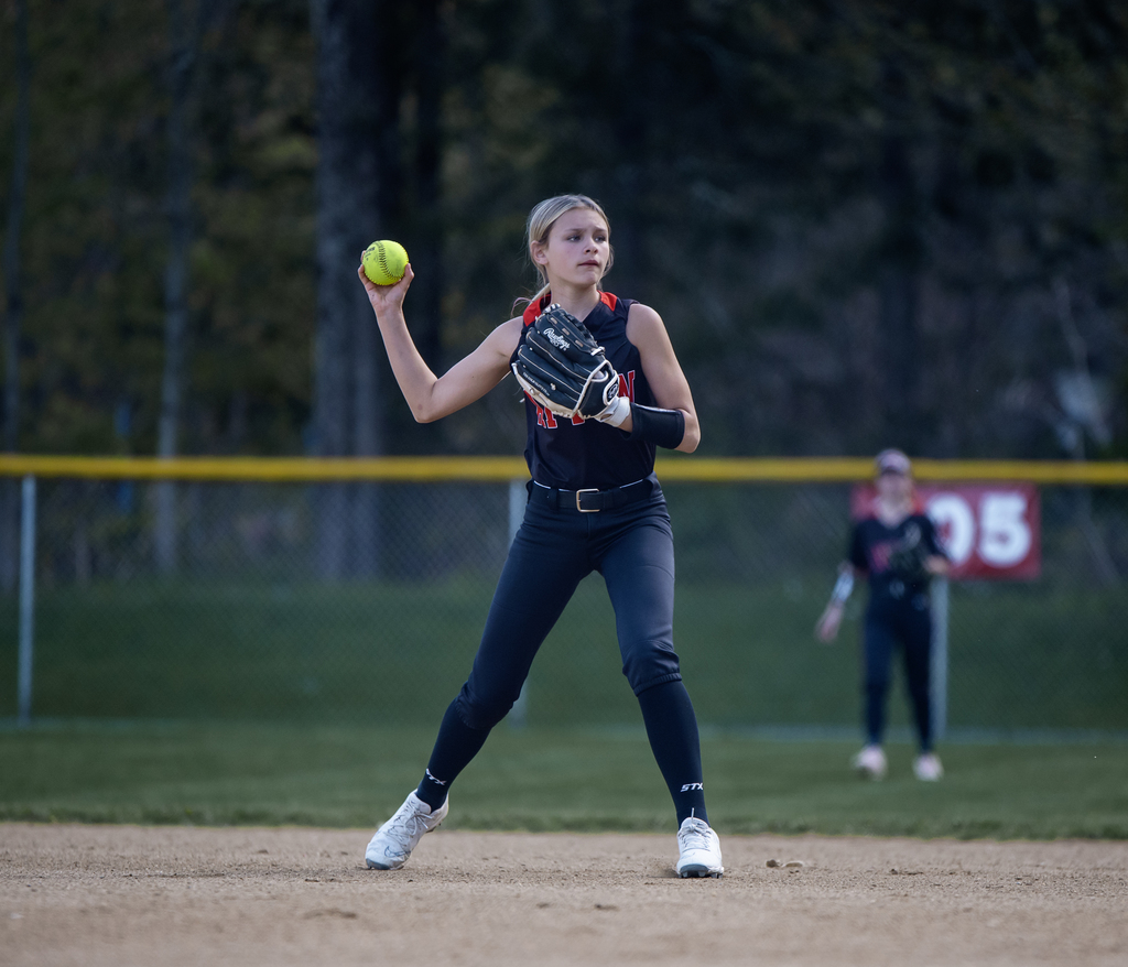 Softball player in action 