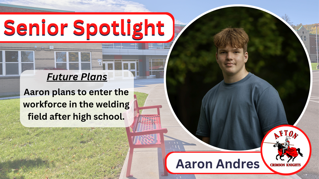 Aaron Andres Aaron plans to enter the workforce in the welding field after high school