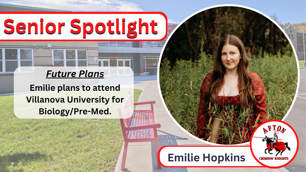 Emilie Hopkins	Emilie plans to attend Villanova University for Biology/Pre-Med