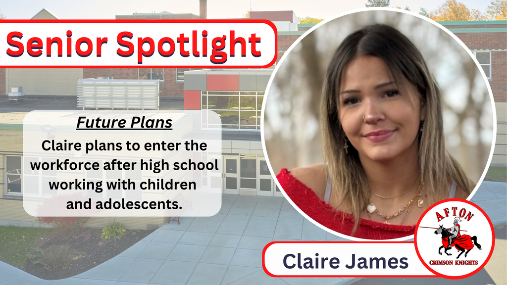 Claire James Claire plans to enter the workforce after high school, working with children and adolescents