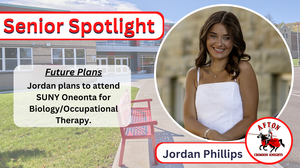 Jordan Phillips Jordan plans to attend SUNY Oneonta for Biology/Occupational Therapy