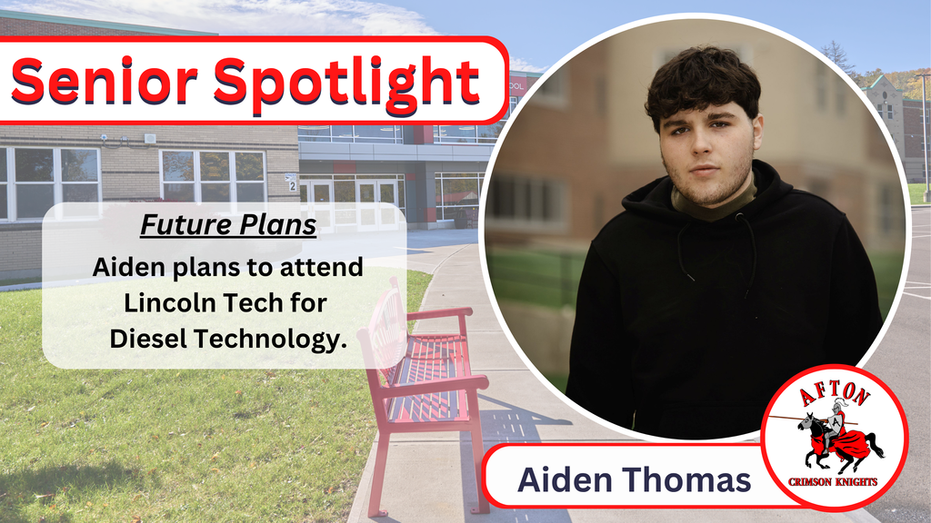 Aiden Thomas Aiden plans to attend Lincoln Tech for Diesel Technology