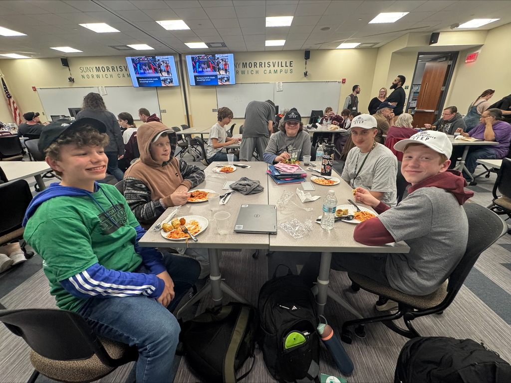 Afton step students with food