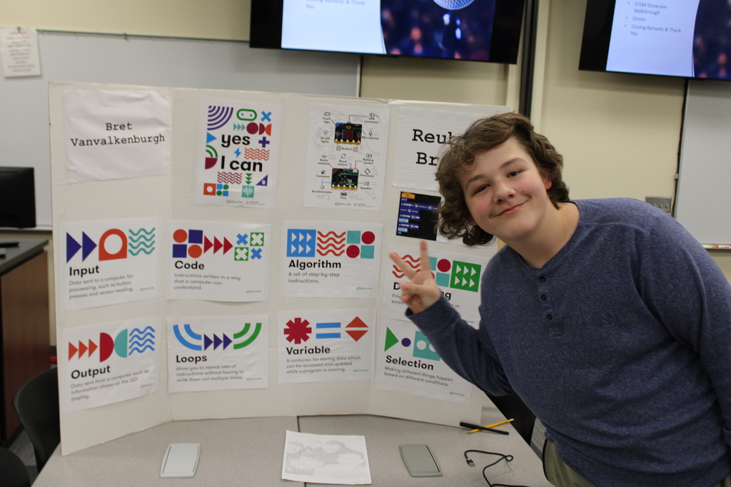 Student with poster