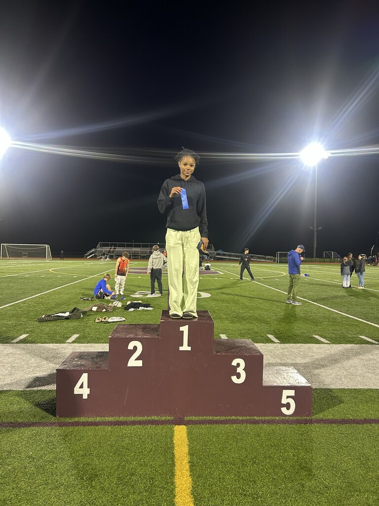 Student on podium