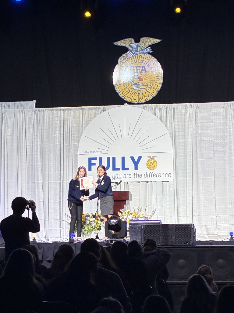 FFA student being recognized on stage