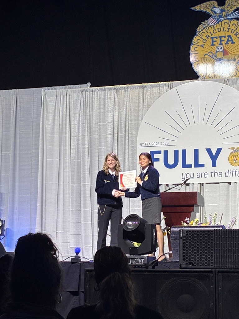 FFA student being recognized on stage