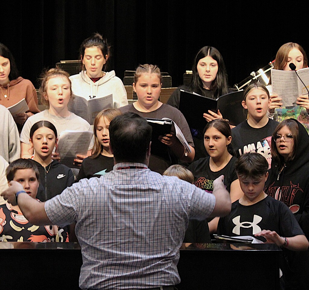 Chorus students with Mr. Behret