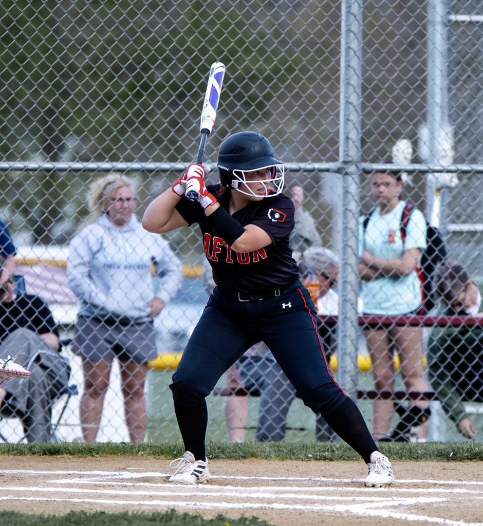 Softball player at bat