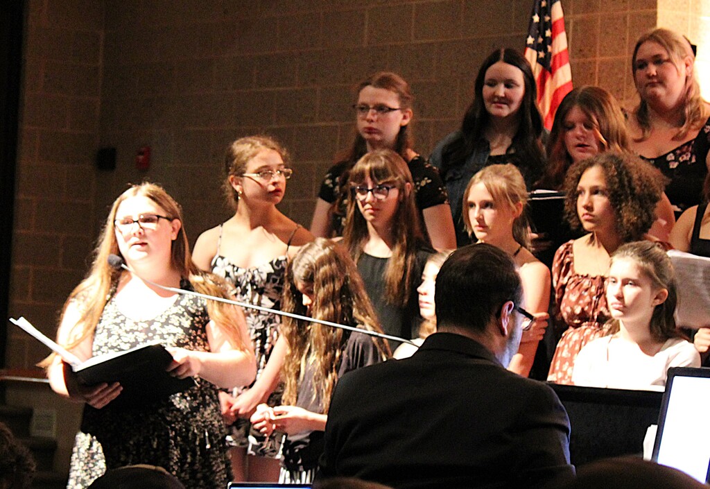 Student singing solo