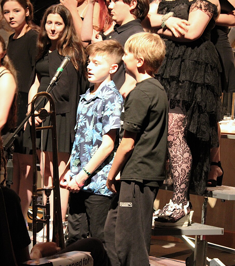 Boys singing together