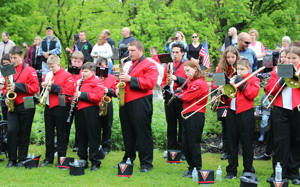 Students playing in band