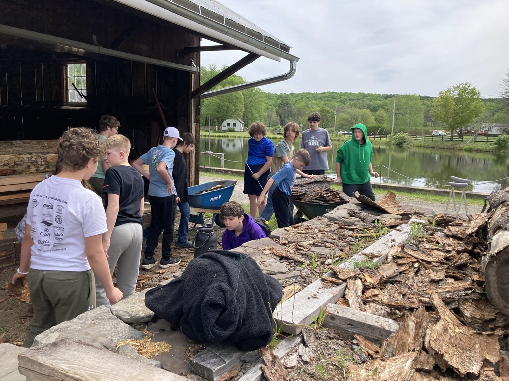 Afton students serving at the Mill