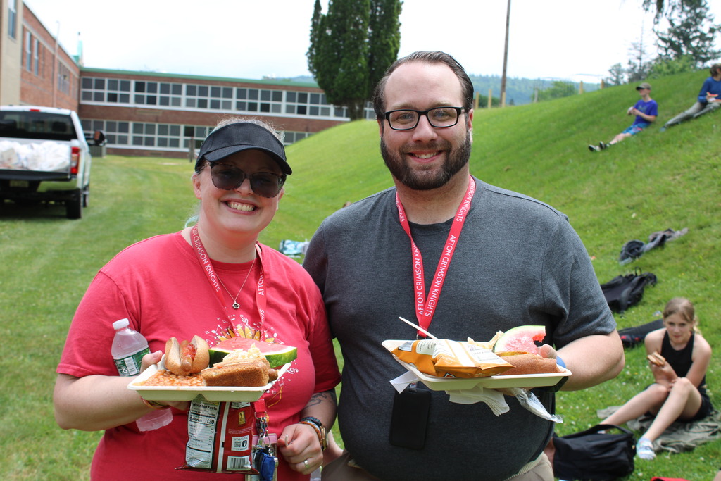 Teachers with food