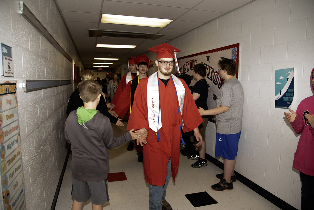 Seniors in hallway