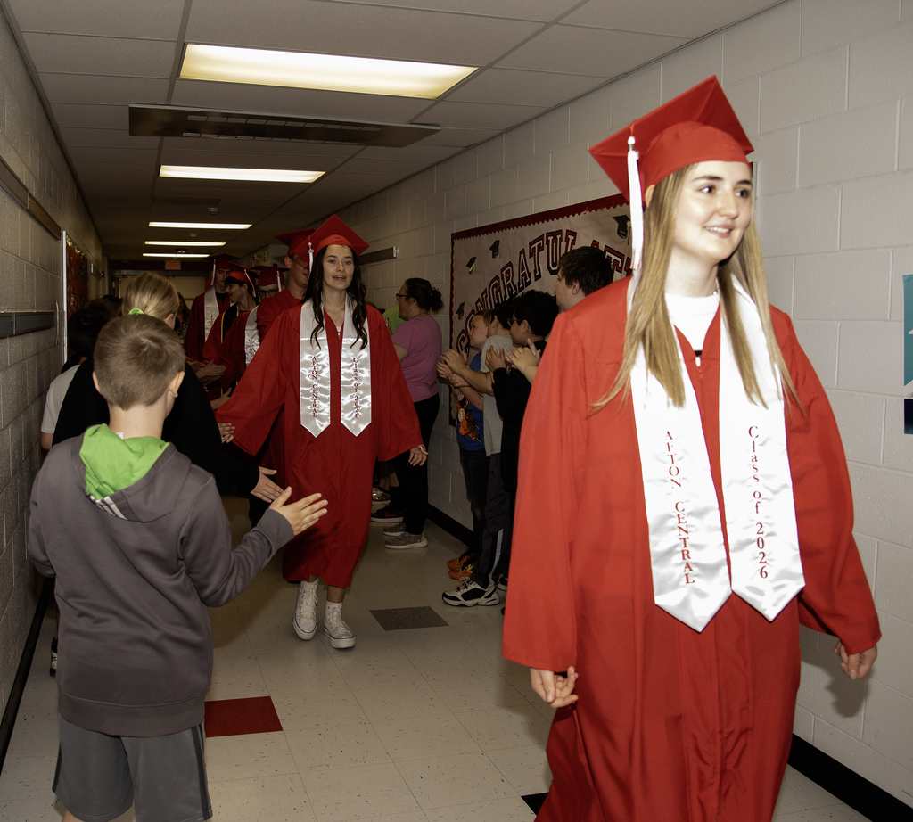 Seniors in hallway