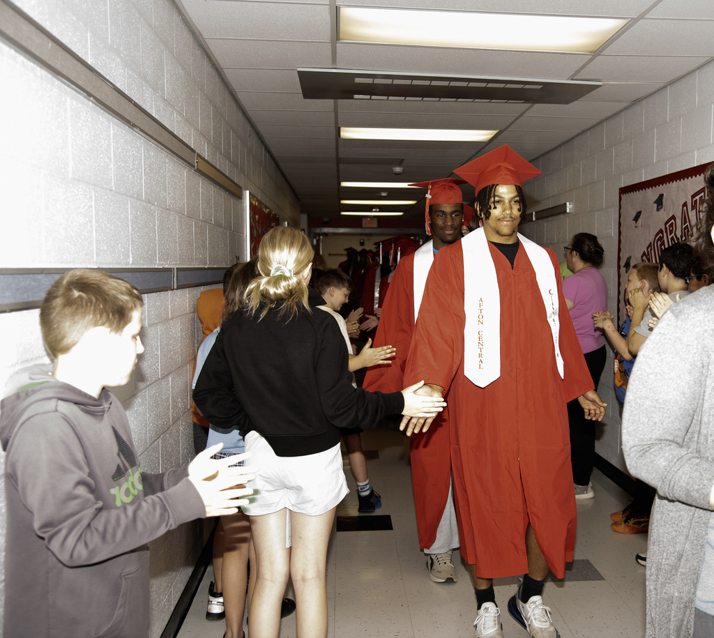 Seniors in hallway