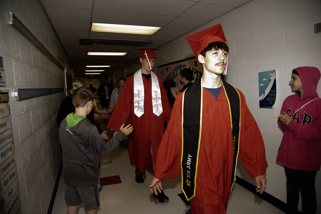 Seniors in hallway