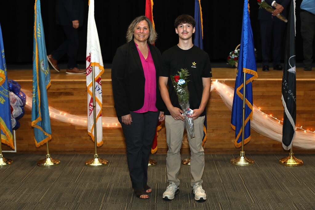 Ethan VanZandt with Superintendent Hammond