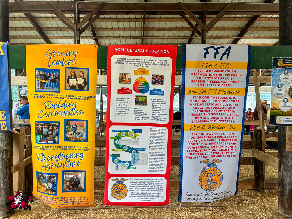 A photo of the Afton FFA booth at Dairy Day at the Chenango County Fairgrounds