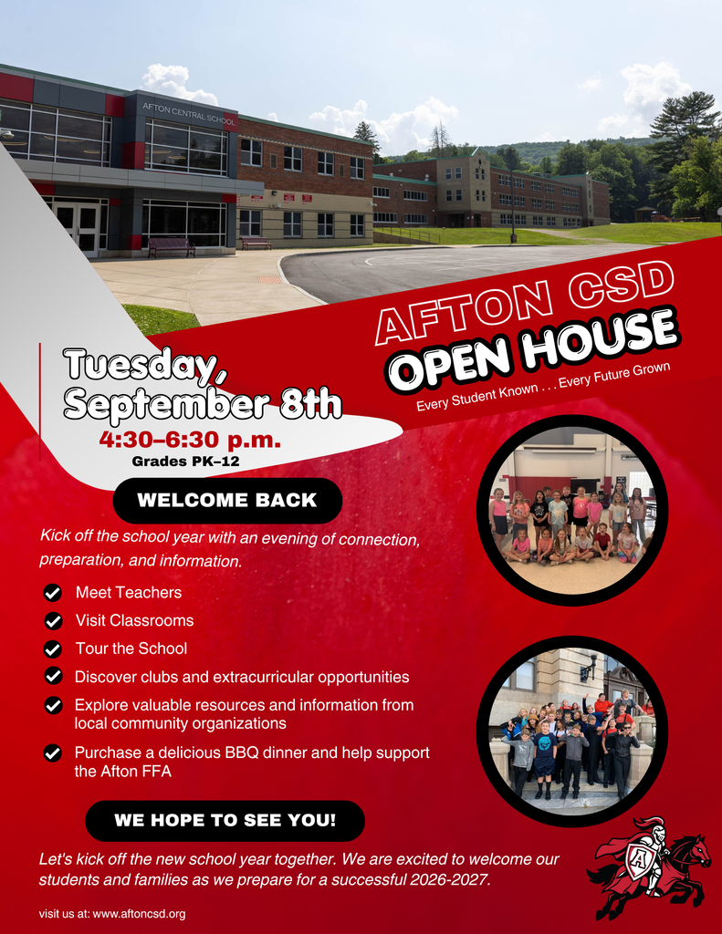 A flyer with information about Open House on Tuesday, Sept. 8