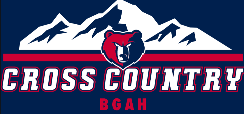 The Cross Country BGAH logo features a red bear over a blue and white mountain range.