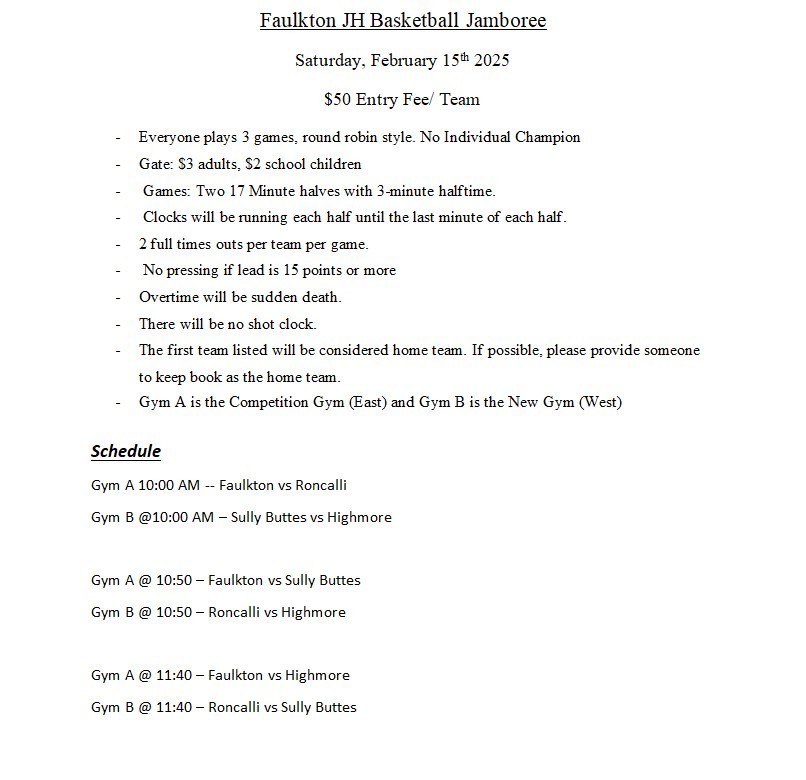 Faulkton JH Basketball Jamboree