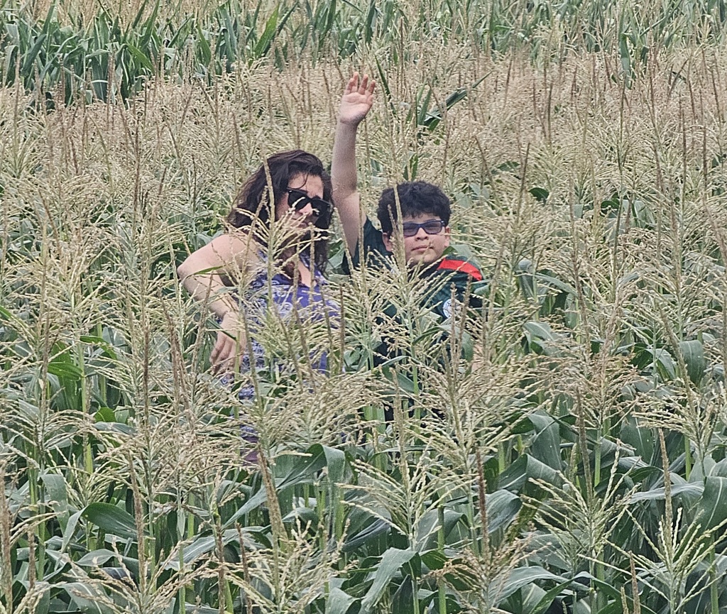 Waving from the field! Thanks to Mrs. Quinn for coming along and helping with this group. 