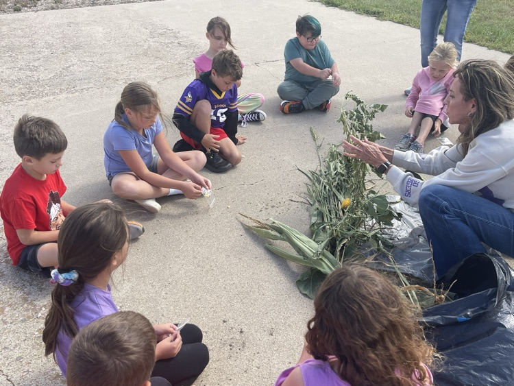 Second Graders learning about crops that grow in Sully County.