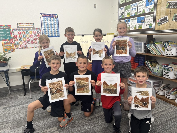 Second Graders have been learning about how important the soil is and how worms help the soil!  Today we painted with different types of soil! 