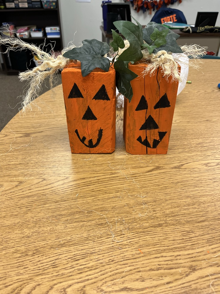 homemade wood pumpkins ! 