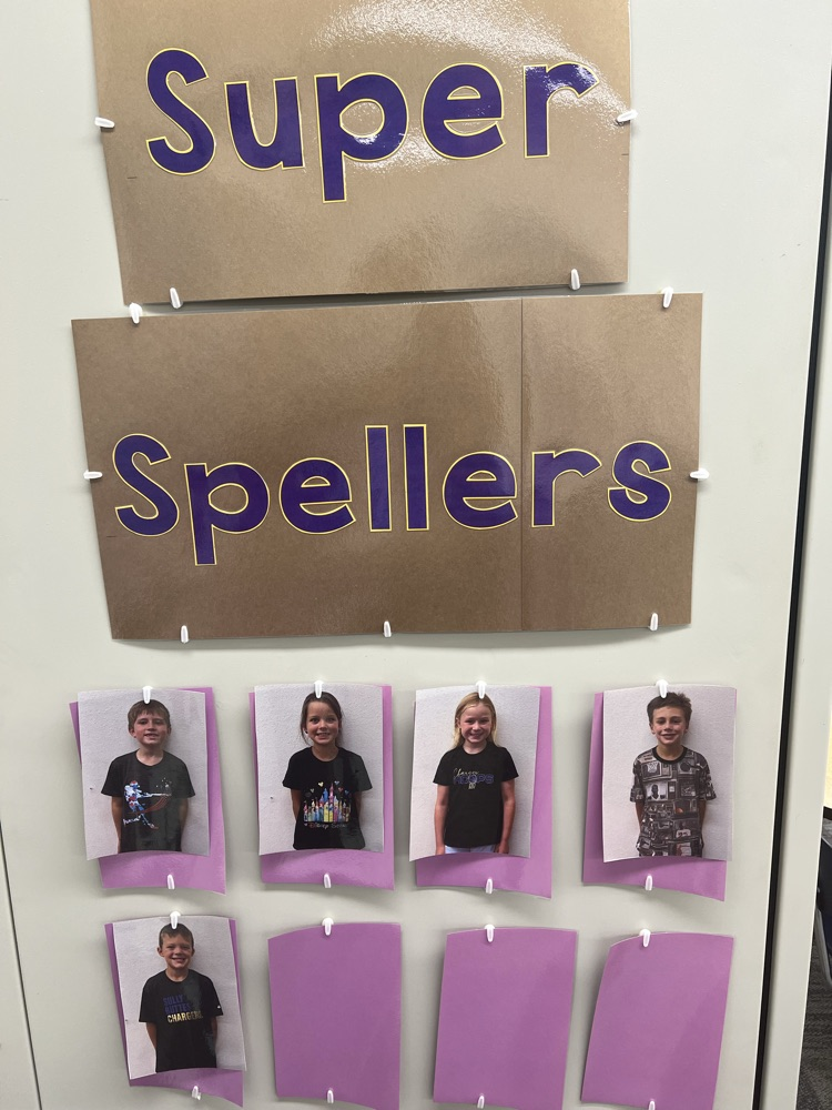 Second Grade Super Spellers of the week!  Way to work hard!
