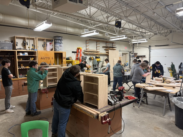 Cabinetry/Woodworking is a popular class with a lot happening .