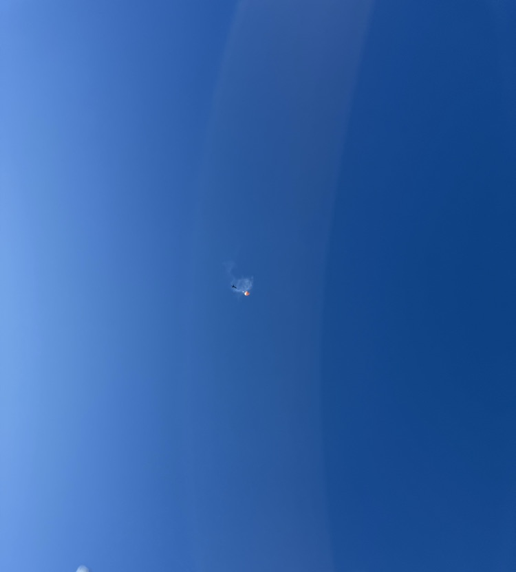 A rocket in flight .