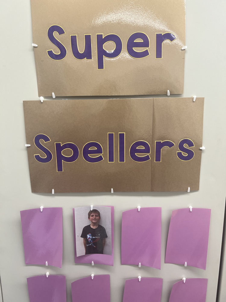 Second Grade Speller of the week!  Great job!